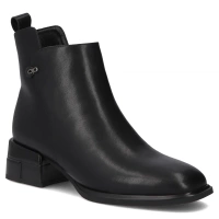 Skórzane botki na obcasie Filippo DBT7227/25 BK czarne
