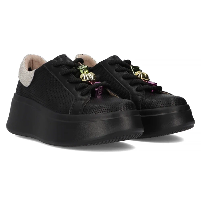 Leather sneakers Filippo DP6793/25 BK black