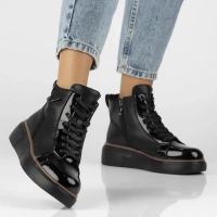 Leather ankle boots DBT6453/25 BK black