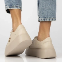 Skórzane sneakersy Filippo DP6058/25 BE H beżowe