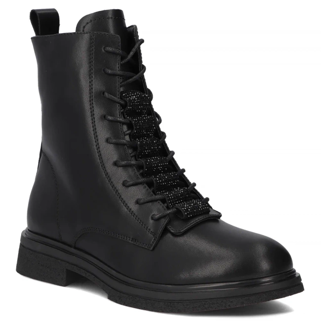 Skórzane botki Filippo DBT7250/25 BK czarne