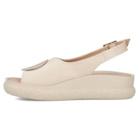 Skórzane sandały na platformie Filippo DS6984/25 BE beżowe