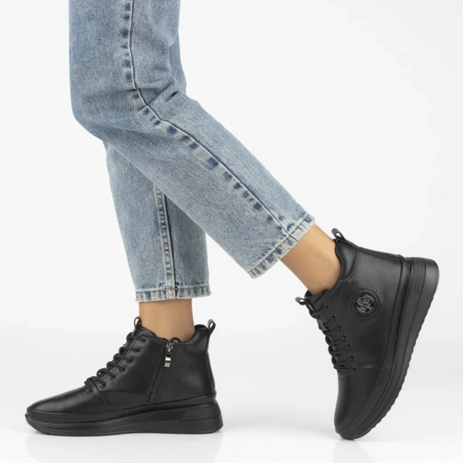 Skórzane botki Filippo DBT4215/25 BK BK czarne