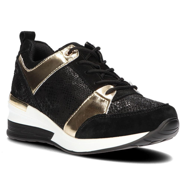 Leather sneakers Filippo DP3170/21 GO black gold