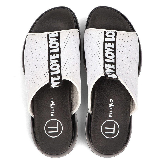 Leather flip-flops Filippo DK2168/21 WH white