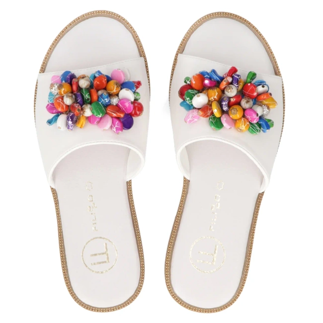 Klapki Filippo DK6233/25 WH białe