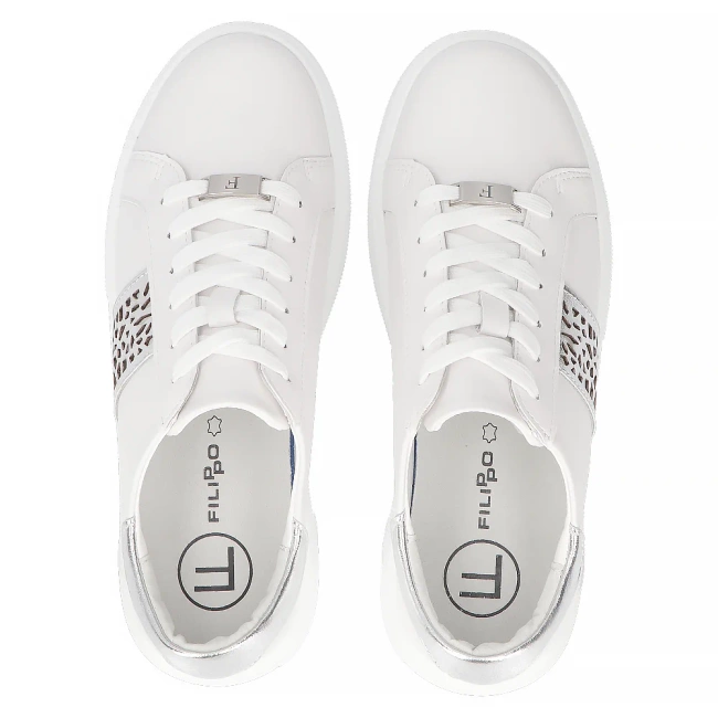 Leather sneakers Filippo DP6824/25 WH white