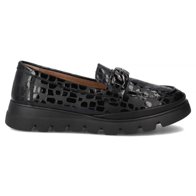 Skórzane półbuty na platformie Filippo DP6467/25 BK czarne