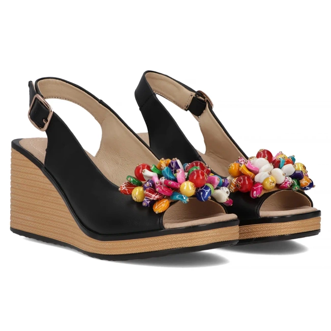 Leather sandals Filippo DS6021/25 BK black