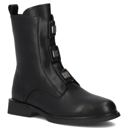 Skórzane botki Filippo DBT7237/25 BK czarne