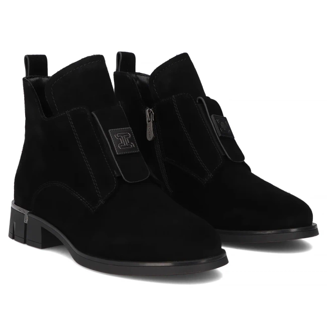 Skórzane botki Filippo DBT7244/25 BK czarne