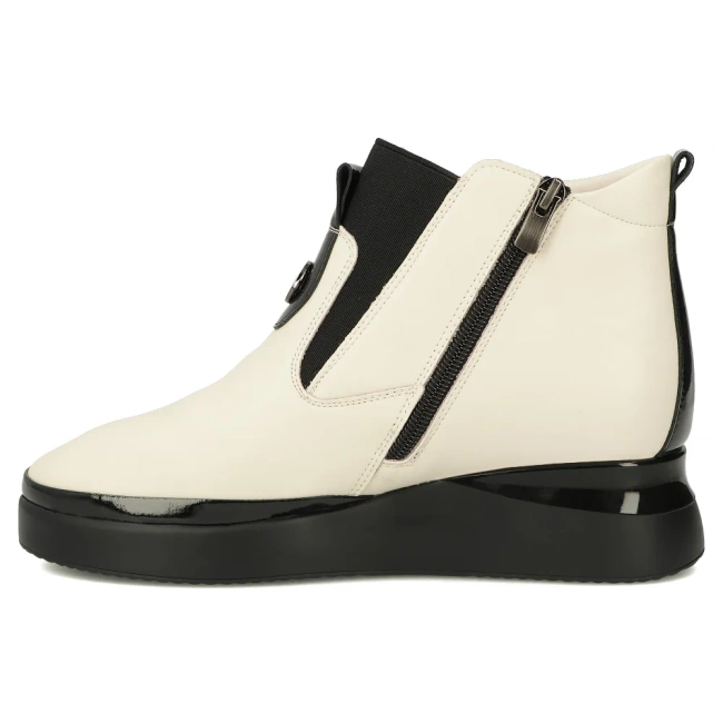 Skórzane botki na platformie Filippo DBT7392/25 BE beżowe