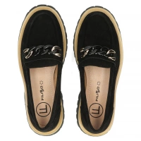 Skórzane półbuty na platformie Filippo DP4589/24 BK czarne