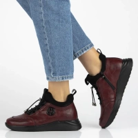 Leather ankle boots DBT7168/25 BG maroon