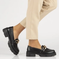 Skórzane półbuty na platformie Filippo DP3221/24 BK czarne