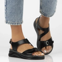 Leather sandals Filippo DS7043/25 BK black