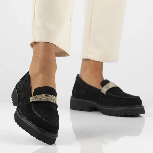 Leather shoes Filippo DP6214/24 BK black