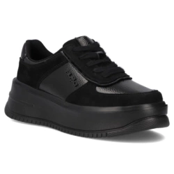 Leather sneakers Filippo DP7124/25 BK black