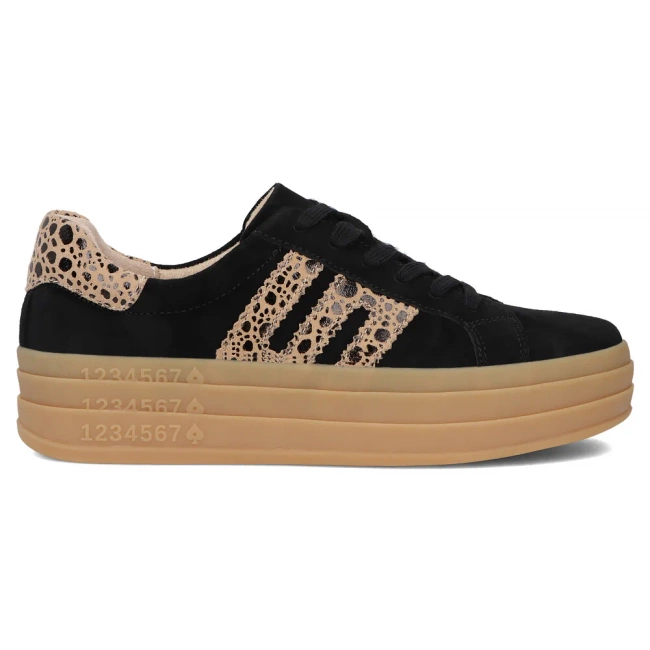 Skórzane sneakersy Filippo DP6744/25 BK LEO czarne