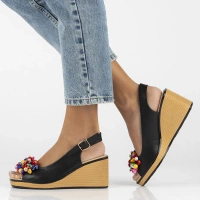 Leather sandals Filippo DS6021/25 BK black