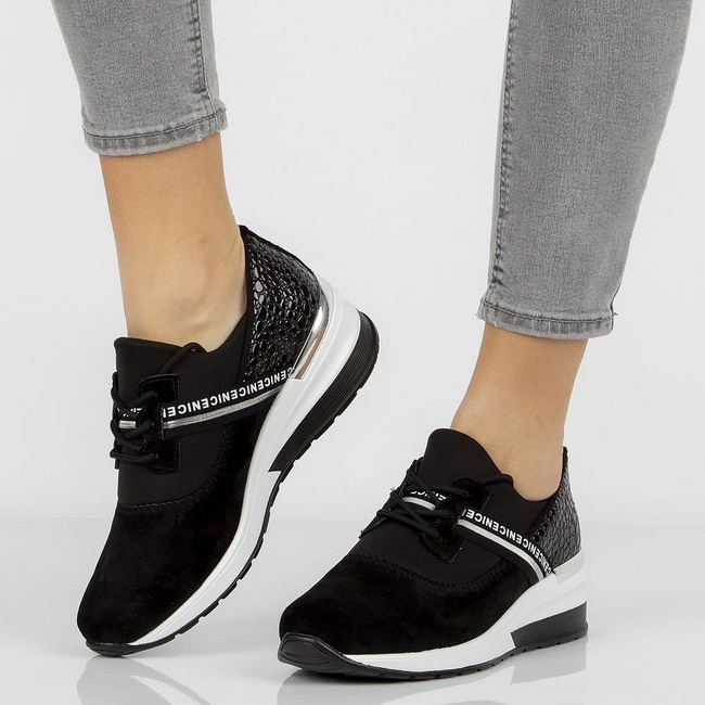 Leather sneakers Filippo DP1388/21 BK black
