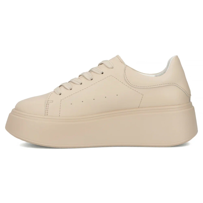 Skórzane sneakersy Filippo DP6835/25 BE beżowe