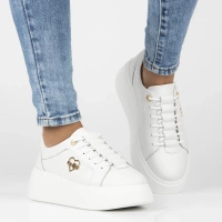 Skórzane sneakersy Filippo DP6058/25 WH H białe