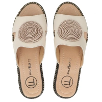 Skórzane klapki Filippo DK7041/25 BE beżowe