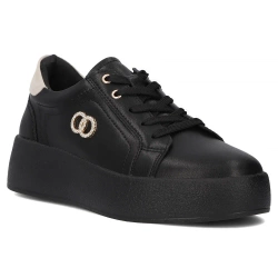 Leather sneakers Filippo DP6721/25 BK black