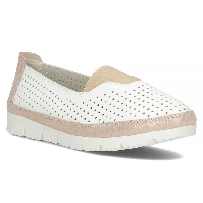 Skórzane półbuty Filippo DP4588/23 WH GO białe