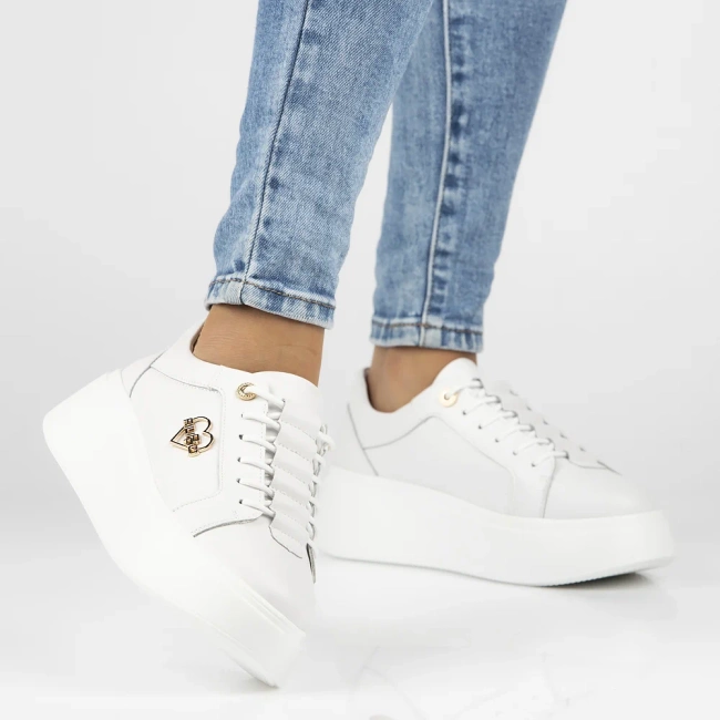 Skórzane sneakersy Filippo DP6058/25 WH H białe