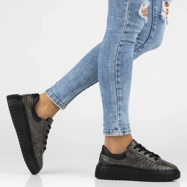 Leather sneakers Filippo DP6766/25 GR grey