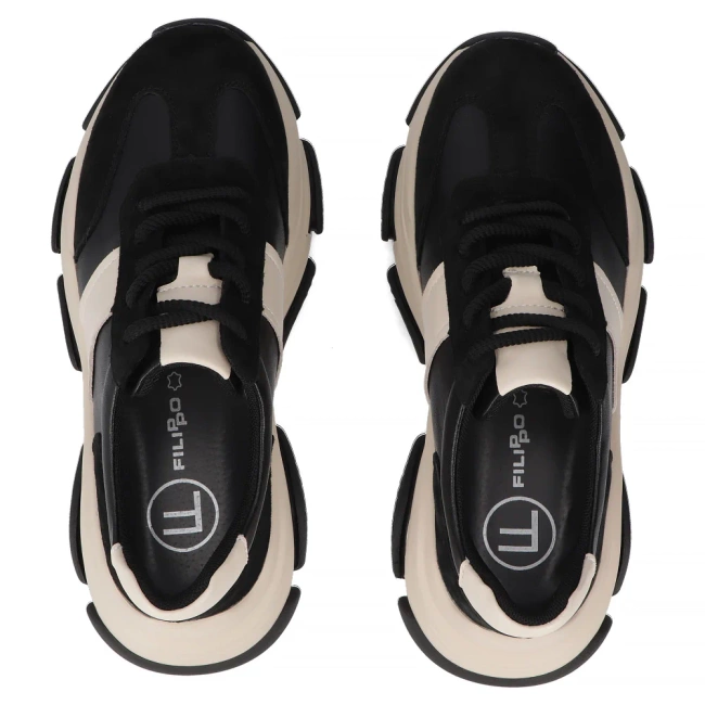 Leather sneakers Filippo DP7113/25 BK black