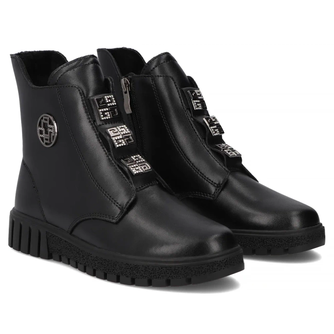 Skórzane botki Filippo DBT6360/25 BK czarne