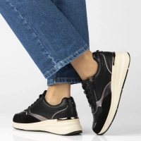 Skórzane sneakersy Filippo DP7105/25 BK czarne