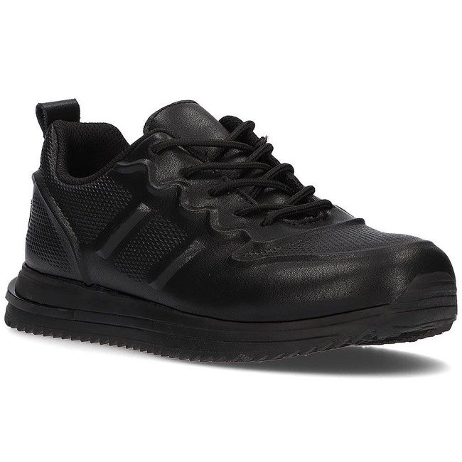 Leather sports sneakers Filippo DP2017/21 BK black