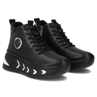 Leather ankle boots DBT4214/25 BK WH black