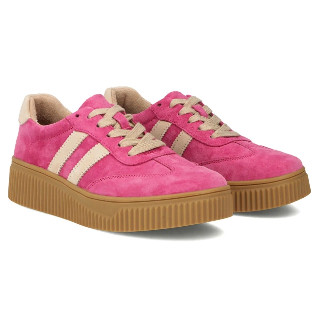 Leather sneakers Filippo DP6776/25 FH BE fuchsia