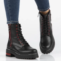 Skórzane botki typu workery Filippo DBT6601/25 BK czarne