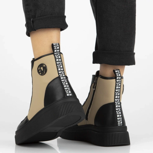 Leather ankle boots Filippo DBT7298/25 BE BK beige