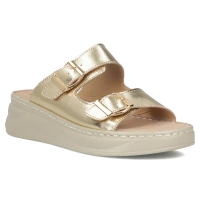 Skórzane klapki Filippo DK7044/25 GO złote