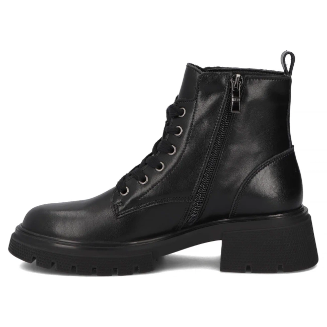 Skórzane botki na obcasie Filippo DBT7422/25 BK czarne