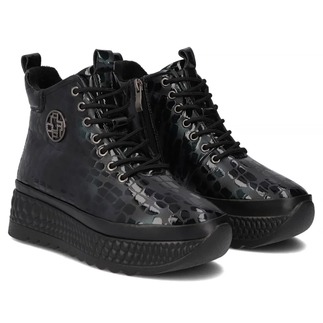 Skórzane botki na platformie Filippo DBT7278/25 GE