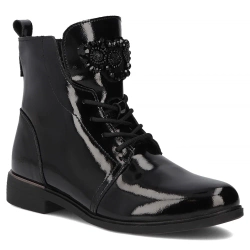 Skórzane botki Filippo DBT6476/25 BK czarne