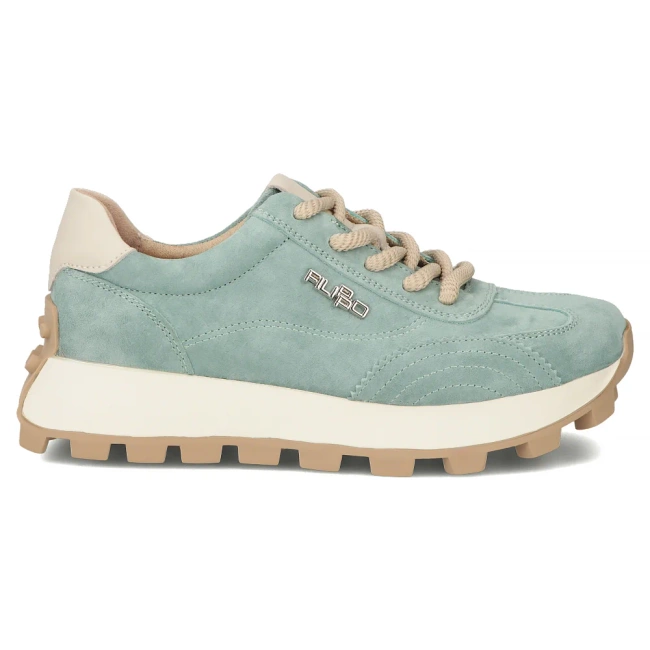 Skórzane sneakersy Filippo DP7498/26 GE zielone