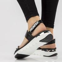 Skórzane sandały Filippo DS2141/21 BK czarne