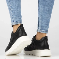 Leather sneakers Filippo DP6849/25 BK black