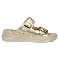 Skórzane klapki Filippo DK7044/25 GO złote