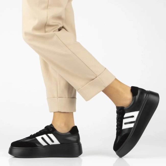 Skórzane sneakersy Filippo DP7289/25 BK czarne