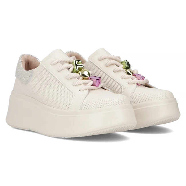 Leather sneakers Filippo DP6793/25 BE beige